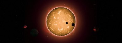 Imagem artística do sistema Kepler-444